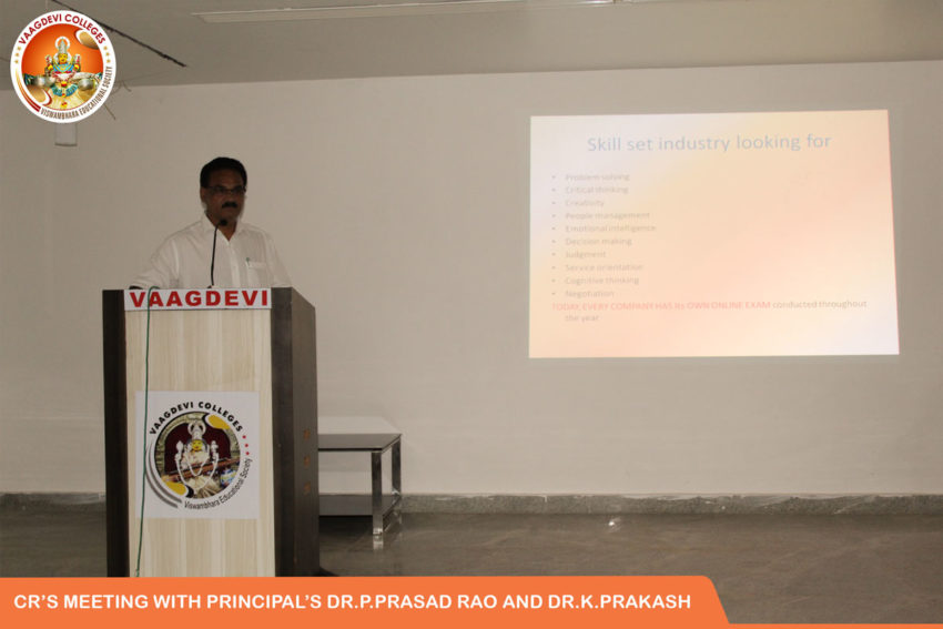 CR'S MEETING WITH PRINCIPAL'S DR.P.PRASAD RAO AND DR.K.PRAKASH